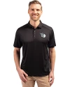 Cleveland Guardians Mono Cutter & Buck Forge Eco Stretch Recycled Mens Polo Black Front Thumbnail Image