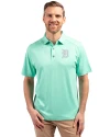 Detroit Tigers Mono Cutter & Buck Forge Eco Stretch Recycled Mens Polo Fresh Mint Heather Front Thumbnail Image