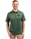New York Jets NFL Helmet Cutter & Buck Forge Eco Stretch Recycled Mens Polo Dark Hunter Heather Front Thumbnail Image