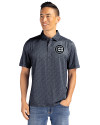 Chicago Cubs Mono Cutter & Buck Pike Eco Pebble Print Stretch Recycled Mens Polo Black/White Front Thumbnail Image