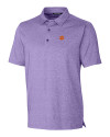 Clemson Tigers Cutter & Buck Forge Heathered Stretch Mens Polo College Purple Heather Mannequin Thumbnail Image