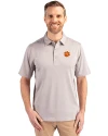 Clemson Tigers Cutter & Buck Forge Heathered Stretch Mens Polo Polished Heather Front Thumbnail Image
