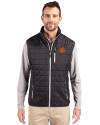 Clemson Tigers Cutter & Buck Rainier PrimaLoft® Mens Eco Insulated Full Zip Puffer Vest Black Front Thumbnail Image