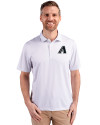 Arizona Diamondbacks Mono Cutter & Buck Pike Eco Symmetry Print Stretch Recycled Mens Polo White/Polished Front Thumbnail Image