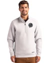 New York Yankees Mono Cutter & Buck Roam Epic Versatility Recycled Quarter Zip Mens Pullover Solitare Front Thumbnail Image