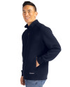 Los Angeles Angels Mono Cutter & Buck Roam Epic Versatility Recycled Quarter Zip Mens Pullover Navy Blue Side Thumbnail Image