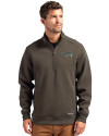 Atlanta Braves Mono Cutter & Buck Roam Epic Versatility Recycled Quarter Zip Mens Pullover Poplar Front Thumbnail Image
