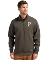 Pittsburgh Pirates Mono Cutter & Buck Roam Epic Versatility Recycled Quarter Zip Mens Pullover Poplar Front Thumbnail Image