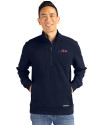 New York Jets Americana - Cutter & Buck Roam Epic Versatility Recycled Quarter Zip Mens Pullover Navy Blue Front Thumbnail Image