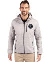 Houston Astro Mono Cutter & Buck Rainier Primaloft Eco Mens Full Zip Hooded Jacket Polished Medium Gray Front Thumbnail Image