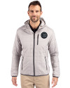 Chicago Cubs Mono Cutter & Buck Rainier Primaloft Eco Mens Full Zip Hooded Jacket Polished Medium Gray Front Thumbnail Image