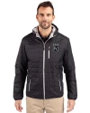 Kansas City Royals Mono Cutter & Buck Rainier Primaloft Eco Mens Full Zip Hooded Jacket Black Front Thumbnail Image