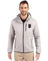 Kansas City Royals Mono Cutter & Buck Rainier Primaloft Eco Mens Full Zip Hooded Jacket Polished Medium Gray Front Thumbnail Image