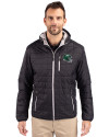 New York Jets NFL Helmet Cutter & Buck Rainier Primaloft Eco Mens Full Zip Hooded Jacket Black Front Thumbnail Image