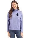 Boston Red Sox Mono Cutter & Buck Coastline Epic Comfort Recycled Womens Funnel Neck Hyacinth Front Thumbnail Image