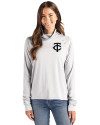 Minnesota Twins Mono Cutter & Buck Coastline Epic Comfort Recycled Womens Funnel Neck CONCRETE Front Thumbnail Image