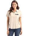 Atlanta Braves Mono Cutter & Buck Coastline Epic Comfort Recycled Womens Polo Wheat Front Thumbnail Image