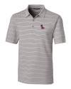 Ole Miss Rebels Cutter & Buck Forge Epic Confidence Recycled Heathered Stripe Stretch Mens Polo Polished Medium Gray Mannequin Thumbnail Image