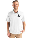 Athletics Mono Cutter & Buck Coastline Epic Comfort Recycled Mens Polo White Front Thumbnail Image