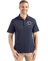 View image 16: New York Mets Monochromatic Cutter & Buck Coastline Recycled Double Peached Mens Polo Navy Blue Front