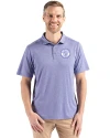 Milwaukee Brewers Mono Cutter & Buck Coastline Epic Comfort Recycled Mens Polo Hyacinth Front Thumbnail Image