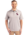 Ole Miss Rebels Cutter & Buck Forge Heathered Stretch Mens Polo Polished Heather Front Thumbnail Image