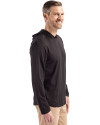 Los Angeles Angels Mono Cutter & Buck Coastline Epic Comfort Recycled Mens Hooded Shirt Black Side Thumbnail Image
