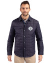 Milwaukee Brewers Mono Cutter & Buck Rainier PrimaLoft® Mens Eco Insulated Quilted Shirt Jacket Dark Navy Front Thumbnail Image