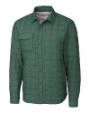 South Florida Bulls Swinging Rocky Cutter & Buck Rainier PrimaLoft® Mens Eco Insulated Quilted Shirt Jacket Hunter Melange Mannequin Thumbnail Image