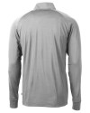 South Florida Bulls Swinging Rocky Cutter & Buck Adapt Eco Knit Stretch Recycled Mens Big and Tall Quarter Zip Pullover Polished Medium Gray Mannequin Back Thumbnail Image