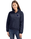 Boston Red Sox Mono Cutter & Buck Charter Eco Recycled Womens Full-Zip Jacket Navy Blue Front Thumbnail Image