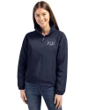 Tampa Bay Rays Mono Cutter & Buck Charter Eco Recycled Womens Full-Zip Jacket Navy Blue Front Thumbnail Image