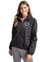 New York Mets Mono Cutter & Buck Charter Eco Recycled Womens Full-Zip Jacket Black Front Thumbnail Image