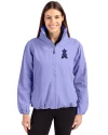 Los Angeles Angels Mono Cutter & Buck Charter Eco Recycled Womens Full-Zip Jacket Hyacinth Front Thumbnail Image