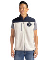 Houston Astro Mono Cutter & Buck Cascade Eco Fleece Mens Vest Shell/Navy Blue Front Thumbnail Image