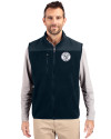 Milwaukee Brewers Mono Cutter & Buck Cascade Eco Fleece Mens Vest Navy Blue Front Thumbnail Image