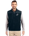 Los Angeles Dodgers Mono Cutter & Buck Cascade Eco Fleece Mens Vest Navy Blue Front Thumbnail Image