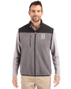 Detroit Tigers Mono Cutter & Buck Cascade Eco Fleece Mens Vest Elemental Grey/Black Front Thumbnail Image