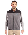 Cincinnati Reds Mono Cutter & Buck Cascade Eco Fleece Mens Vest Elemental Grey/Black Front Thumbnail Image