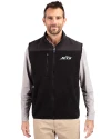 New York Jets Mono Cutter & Buck Cascade Eco Fleece Mens Vest Black Front Thumbnail Image