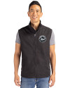 New York Mets Mono Cutter & Buck Charter Eco Full-Zip Mens Big & Tall Vest Black Front Thumbnail Image