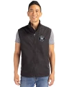 Houston Astro Mono Cutter & Buck Charter Eco Full-Zip Mens Big & Tall Vest Black Front Thumbnail Image