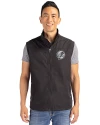 New York Yankees Mono Cutter & Buck Charter Eco Full-Zip Mens Big & Tall Vest Black Front Thumbnail Image