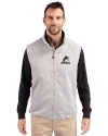 Miami Marlins Mono Cutter & Buck Charter Eco Full-Zip Mens Big & Tall Vest Polished Medium Gray Front Thumbnail Image
