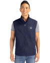 Chicago Cubs Mono Cutter & Buck Charter Eco Full-Zip Mens Big & Tall Vest Navy Blue Front Thumbnail Image