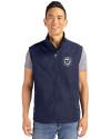 Washington Nationals Mono Cutter & Buck Charter Eco Full-Zip Mens Big & Tall Vest Navy Blue Front Thumbnail Image
