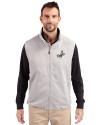 Los Angeles Dodgers Mono Cutter & Buck Charter Eco Full-Zip Mens Big & Tall Vest Polished Medium Gray Front Thumbnail Image