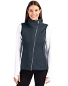 View image 25: Cutter & Buck Mainsail Sweater-Knit Womens Full Zip Asymmetrical Vest Liberty Navy Heather Front