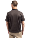 North Texas Mean Green Cutter & Buck Virtue Eco Pique Micro Stripe Recycled Mens Big & Tall Polo Black/Elemental Grey Back Thumbnail Image