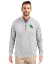 North Texas Mean Green Cutter & Buck Adapt Eco Knit Heather Mens Quarter Zip Pullover Polished Heather Front Thumbnail Image